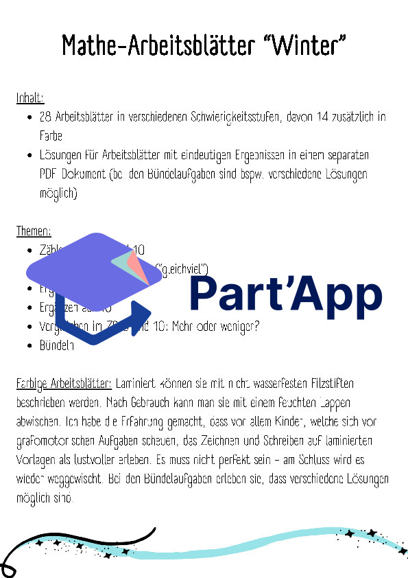 Mathe - Arbeitsblätter für den Kindergarten (Winter)_3