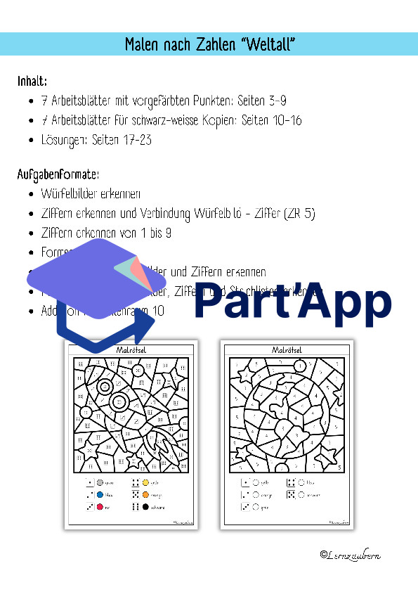 Malen nach Zahlen: Weltall (Kindergarten)_3