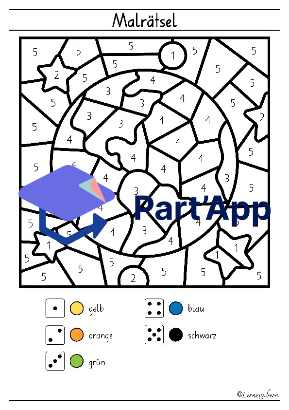 Malen nach Zahlen: Weltall (Kindergarten)_5