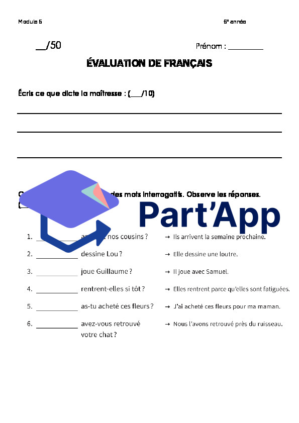 Evaluation de français 6e année (Module 5 grammaire et conjugaison)_2