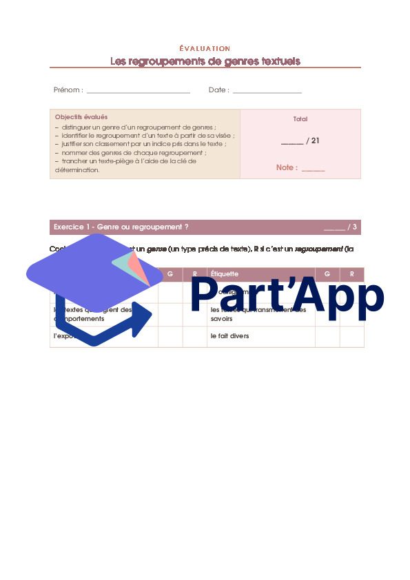 Français - Evaluation sommative - les regroupements de genres_2