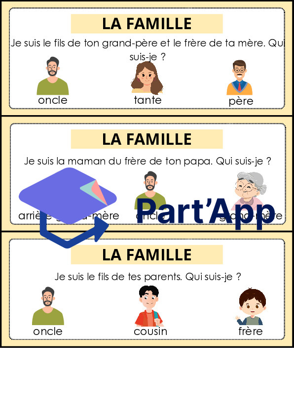 Devinettes sur le thème de la famille - Cartes à pince_5