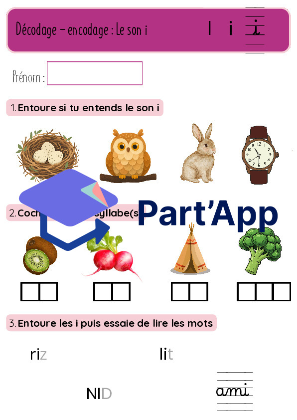 2 Fiches de révision - son i - Temps 1_2