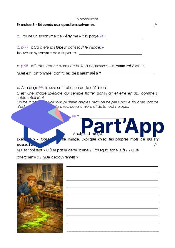 Test Compréhension de l'écrit - Le mystère de Vandam Pishar_6