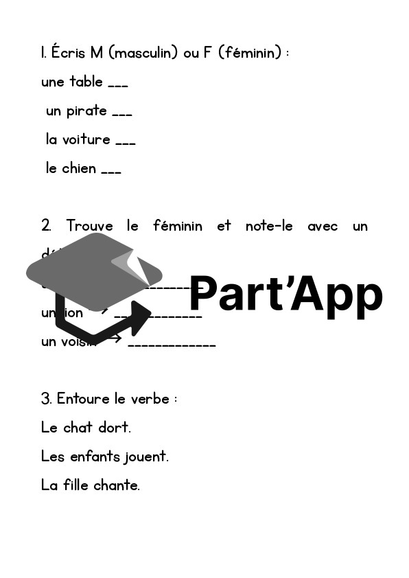 Ceinture d'orthographe ⚪ blanche – Genre et verbe_31