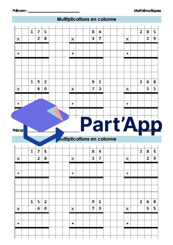 Maths 7H-8H - Algorithmes sur les multiplications (fiche d'exercices)_2