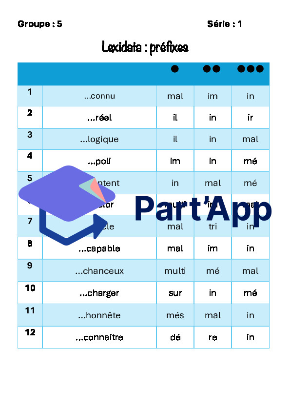 Lexidata : 4 fiches préfixes et suffixes_2