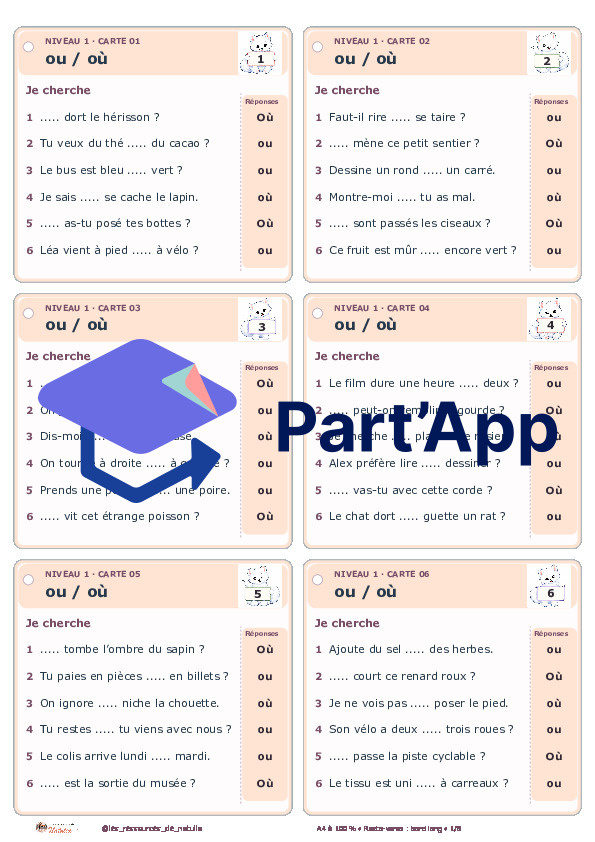 🐾 Mes ateliers autocorrectifs ou / où – 2 niveaux | 4 CHF 🐾_2