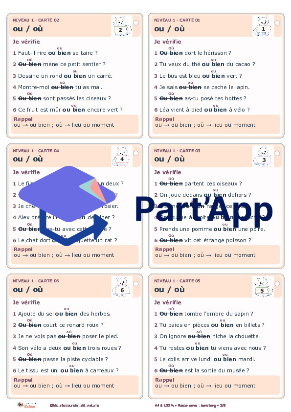 🐾 Mes ateliers autocorrectifs ou / où – 2 niveaux | 4 CHF 🐾_3