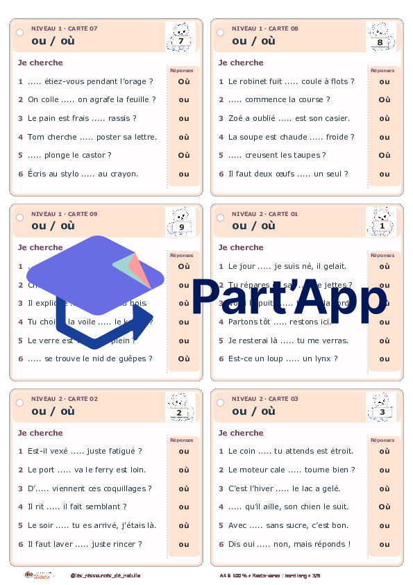 🐾 Mes ateliers autocorrectifs ou / où – 2 niveaux | 4 CHF 🐾_4