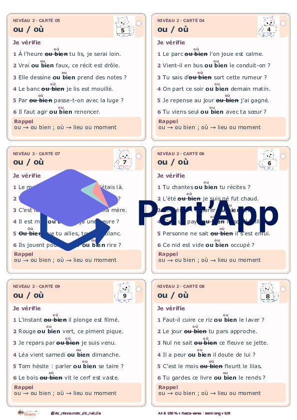 🐾 Mes ateliers autocorrectifs ou / où – 2 niveaux | 4 CHF 🐾_7