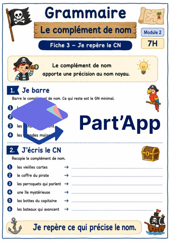 Grammaire 7H – Module 2 : le complément de nom_9