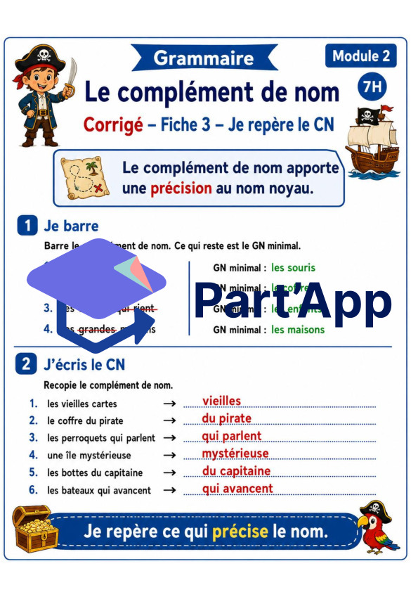 Grammaire 7H – Module 2 : le complément de nom_10