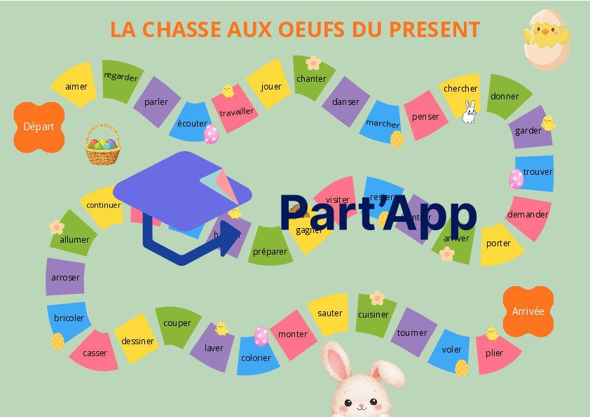 Jeu de conjugaison au présent des verbes en -er, thème de Pâques_2