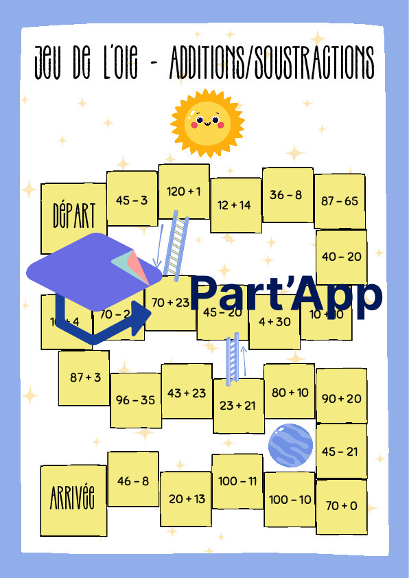 Jeu de l'oie - additions/soustractions_6