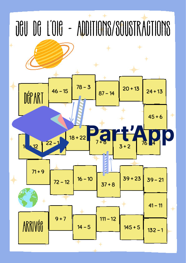 Jeu de l'oie - additions/soustractions_10
