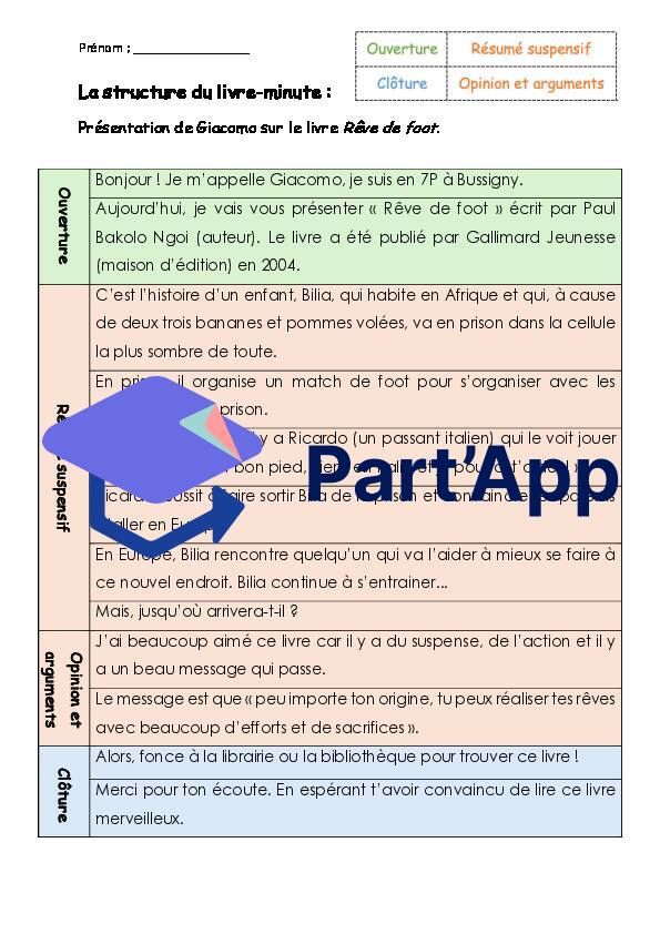 exercice pour trouver la structure du livre minute 5H avec une fiche de synthèse_2
