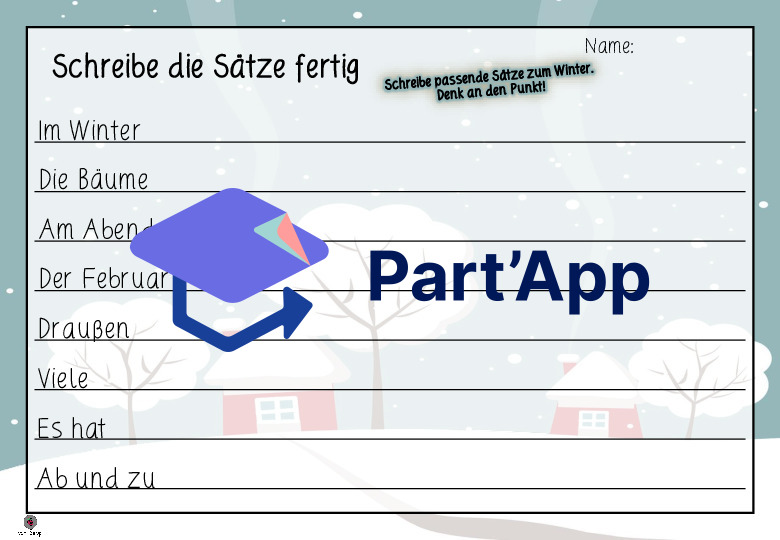 Wintersätze - Schreibe die Sätze fertig_4