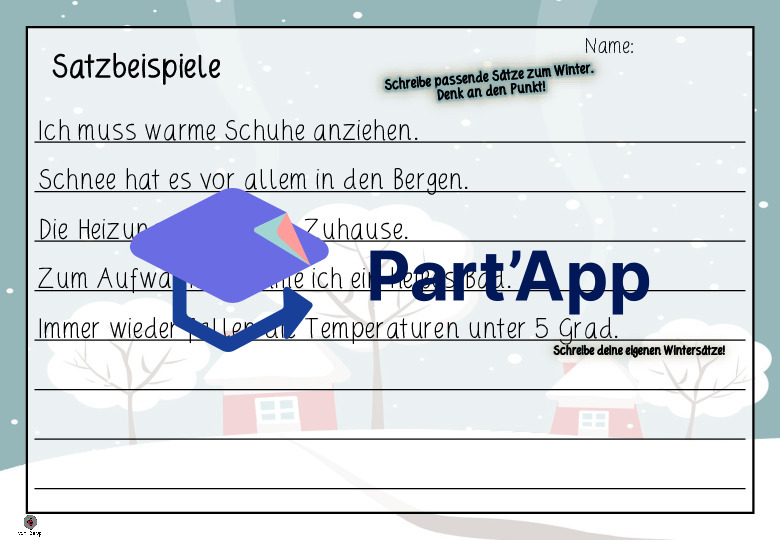 Wintersätze - Schreibe die Sätze fertig_10