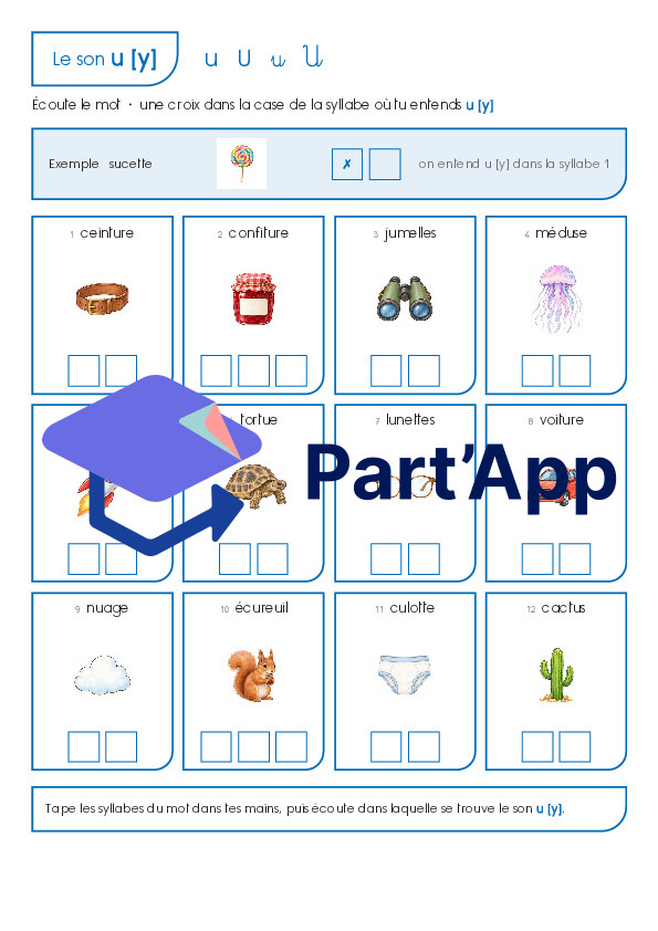 son u [y] : dans quelle syllabe ? (temps 1 - 3P)_2