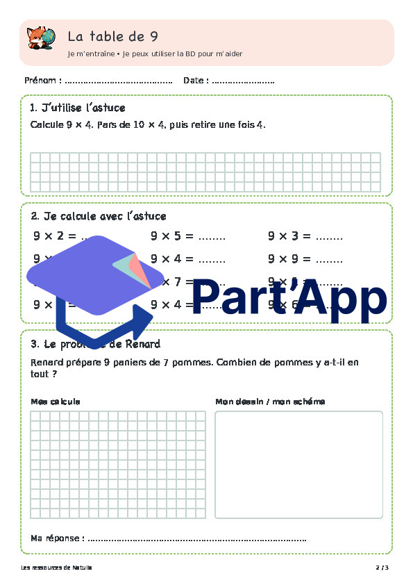 🦊 Les astuces des renards — 9. Table de 9 : dix fois moins une fois | 1 CHF 🦊_3