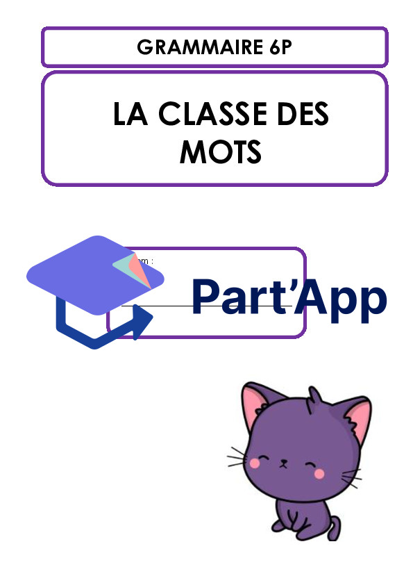 6P - La classe des mots  - Dossier de révision_2