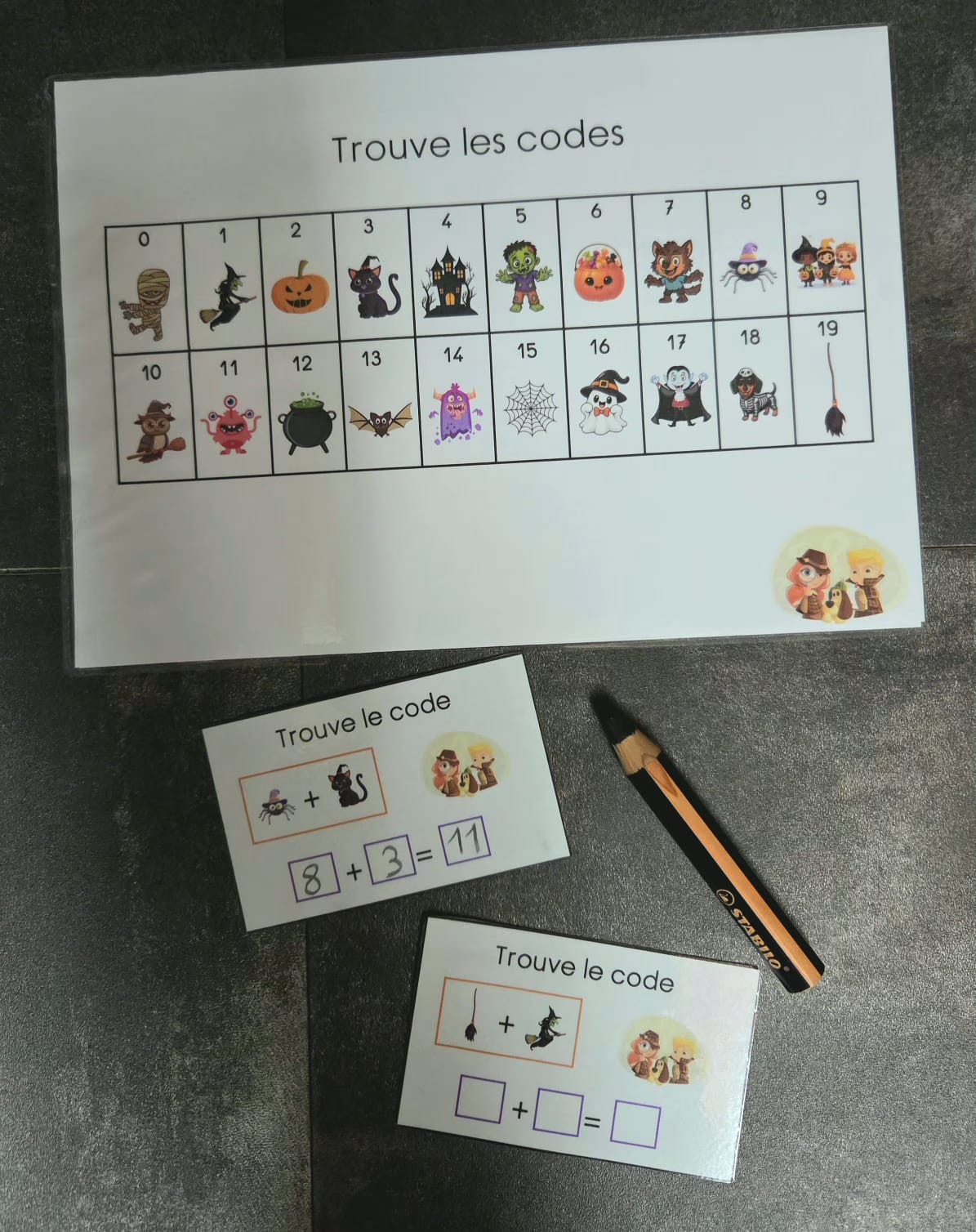 Code secret d'Halloween - Additions jusqu'à 20_2