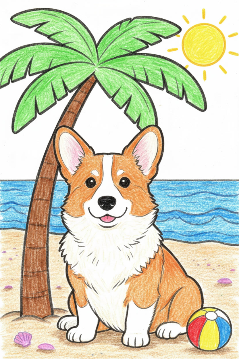 Les aventures du corgi — joli livre de coloriage pour enfants_2