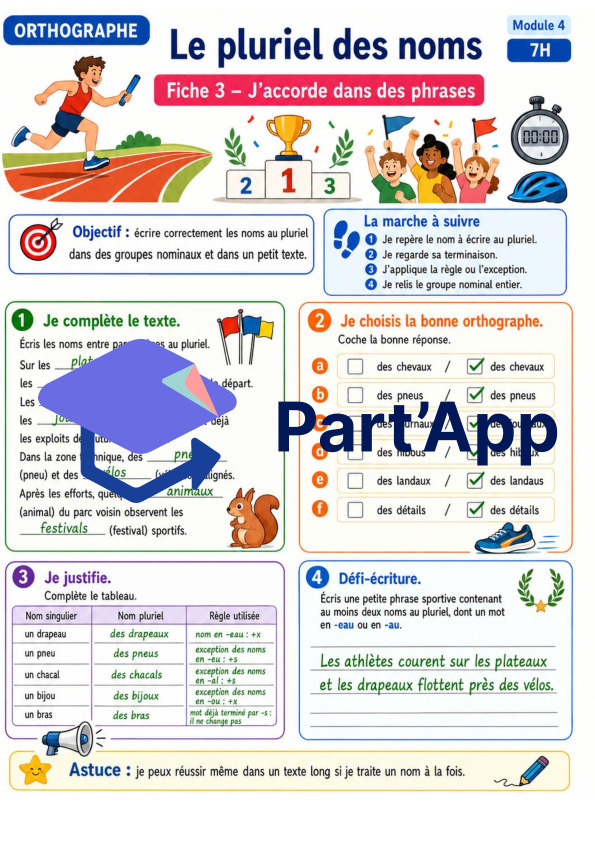 Orthographe 7H – Module 4 : le pluriel des noms_9