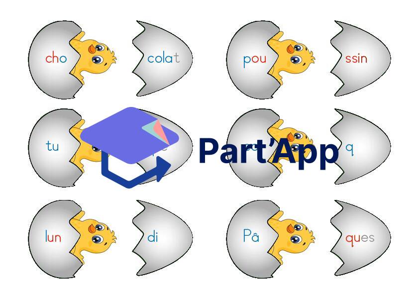 Jeu d'association de mots, Pâques, poussin_3