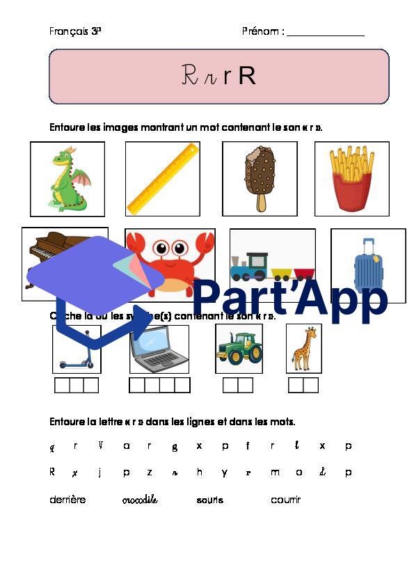Fiche d'exercices + éval. son "r" (3P)_2