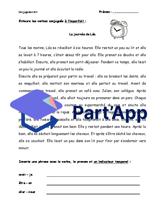 Fiches de verbes - 6P (imparfait)_6