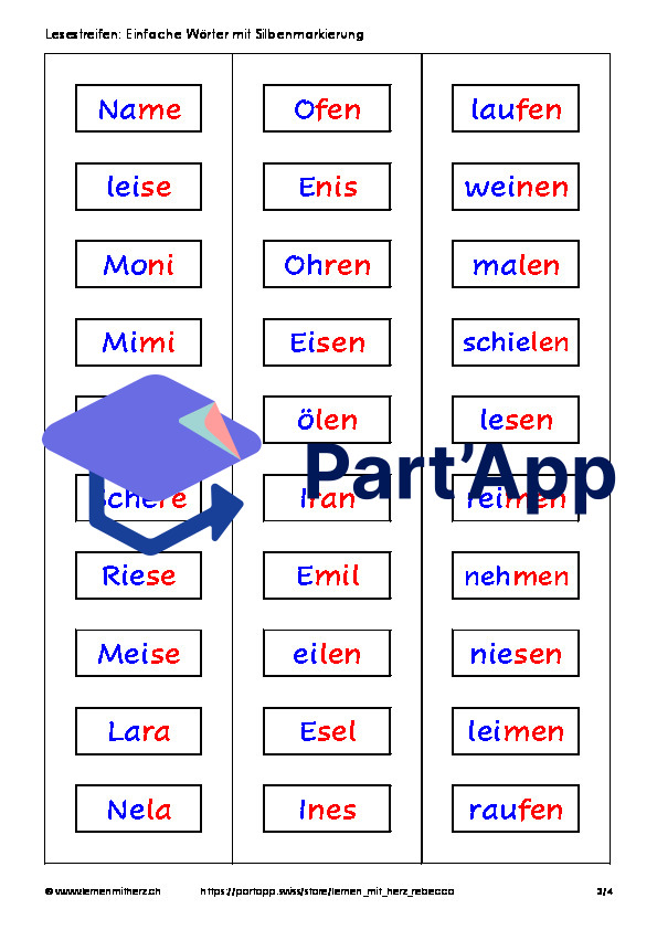 Bande de lecture Mots simples (lecture éclair)_4