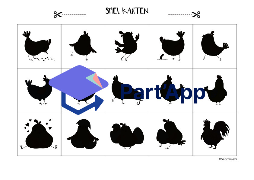 🐰🐣🐔🦋🐞🐝 Associer 5 silhouettes Printemps_5