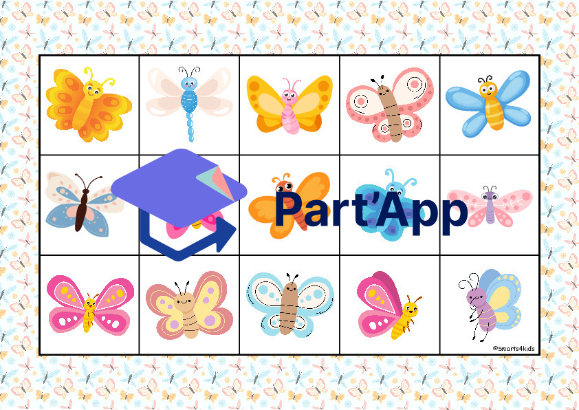 🐰🐣🐔🦋🐞🐝 Associer 5 silhouettes Printemps_8