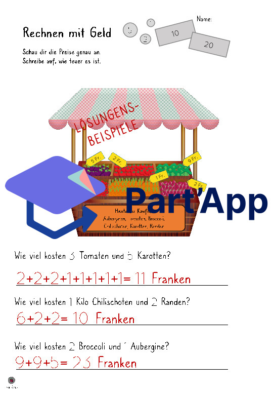 Marktstand - Rechnen mit Geld (Schweizer Geld)_8