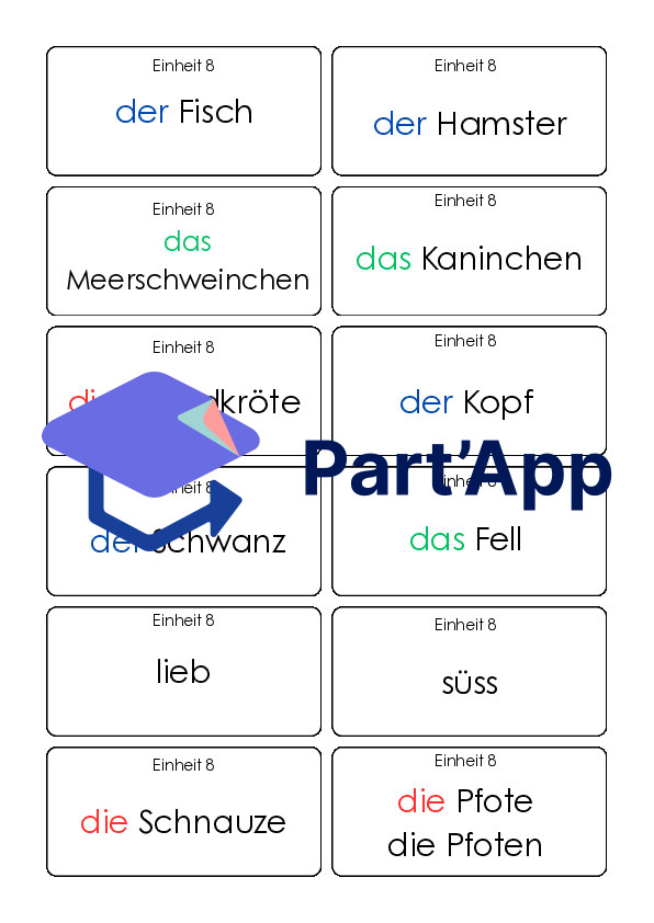 Vocabulaire allemand E8 - 6H_3