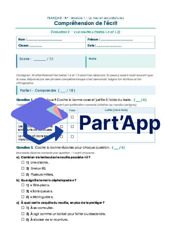 Compréhension de l'écrit - Module 1 -EVALUATIONS_5