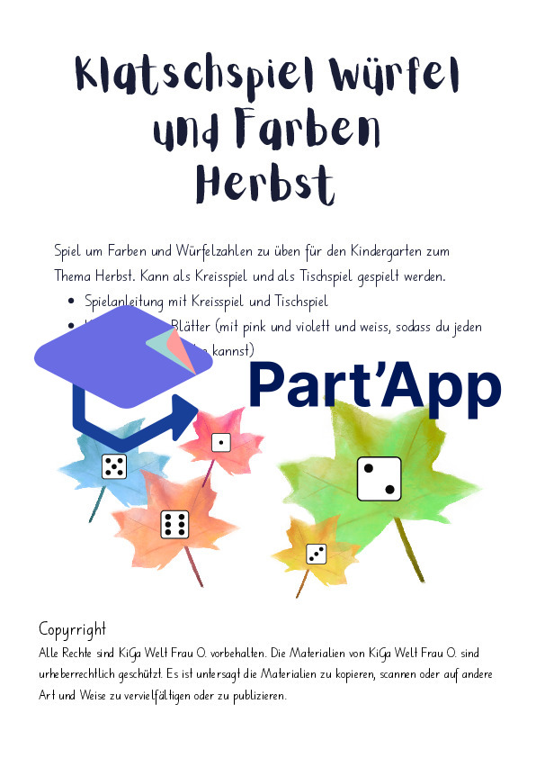 Klatschspiel Würfel und Farben Herbst_2