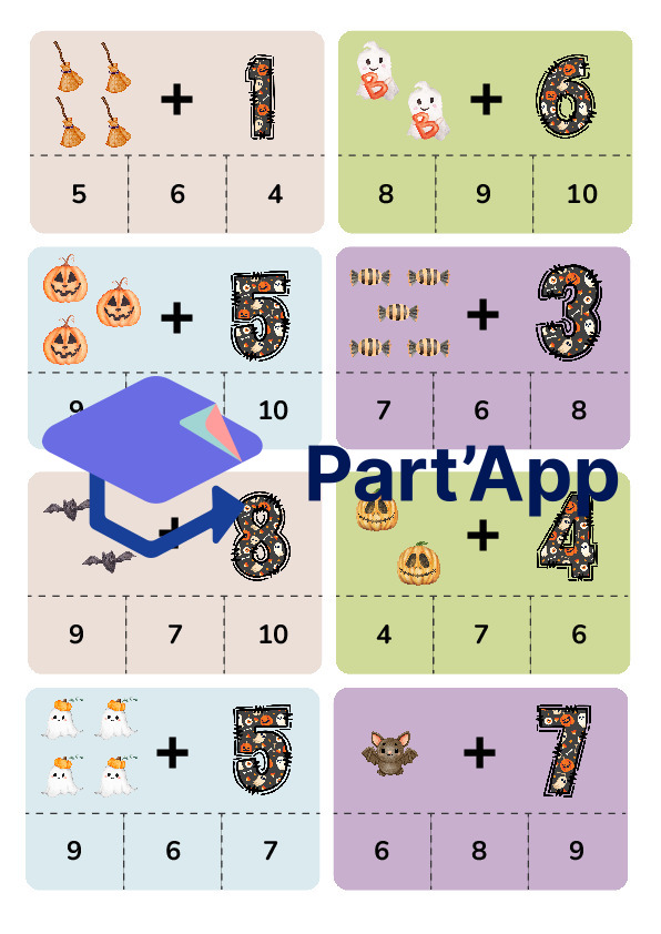 Cartes à pinces : additions 1-12_19