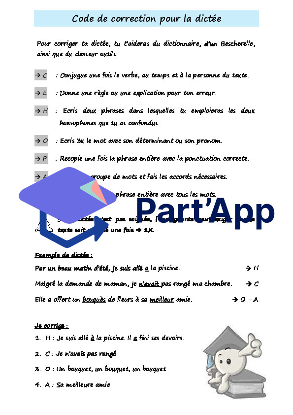 Français 7H-8H - Code de correction pour la dictée_2