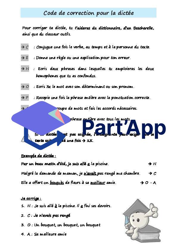 Français 7H-8H - Code de correction pour la dictée_3
