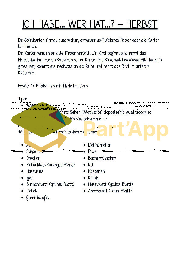 Ich habe... Wer hat? - Herbst_2