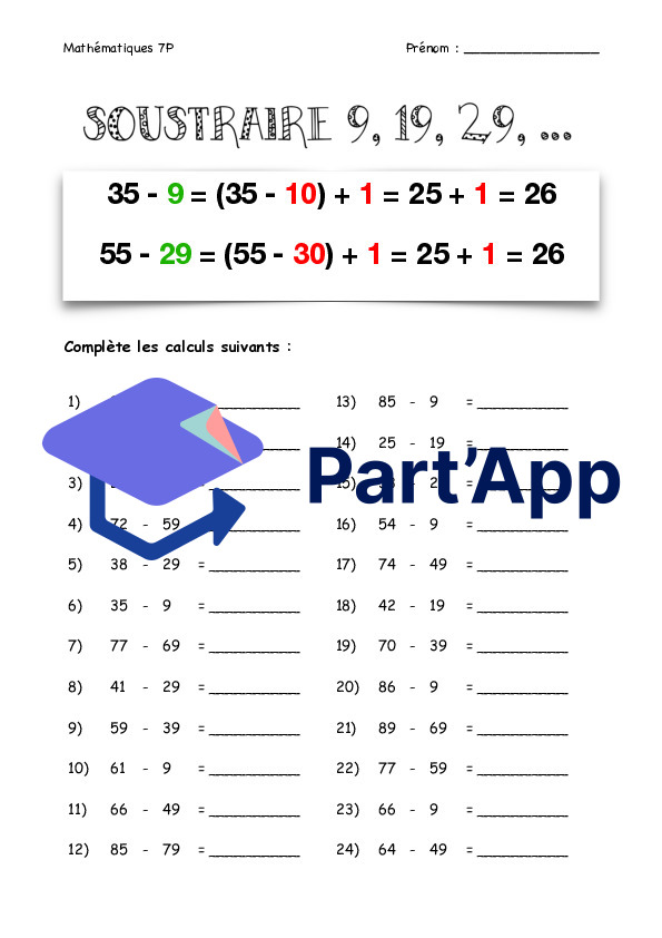 Calcul mental - Soustractions_9
