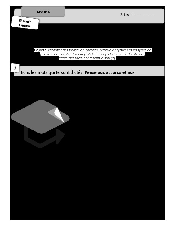 Evaluation français 6e année Module 6 (gram + ortho)_2