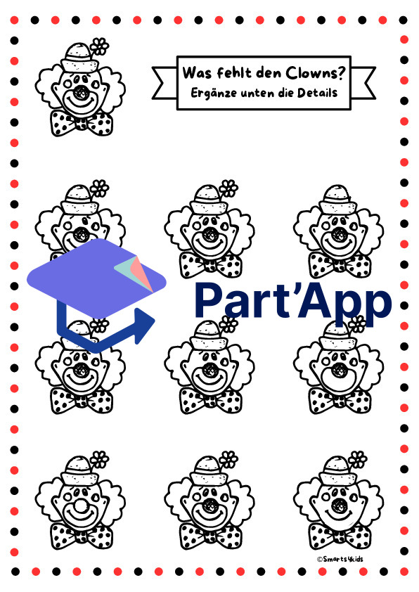 🤡 Clown Que manque-t-il ? Fiche de travail Cirque Carnaval_2