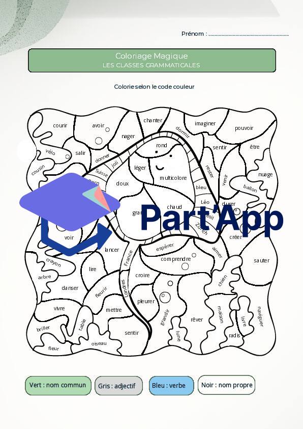 Coloriage magique - classes grammaticales_2