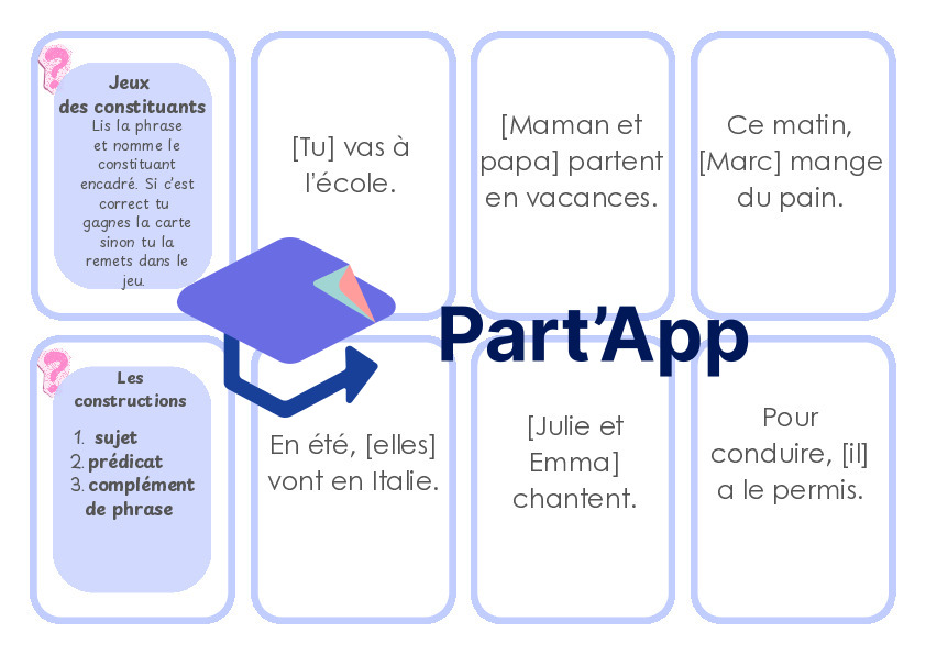 FR 5P - Module 1 - Grammaire - Jeux de cartes - les constituants de la phrase_2