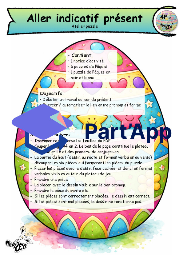 4P puzzle conjugaison aller présent_2