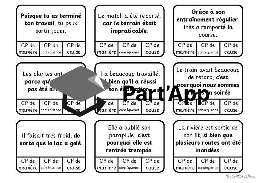 Cartes à pinces : Valeurs du complément de phrases (manière, cause et conséquence) - bords arrondis_7